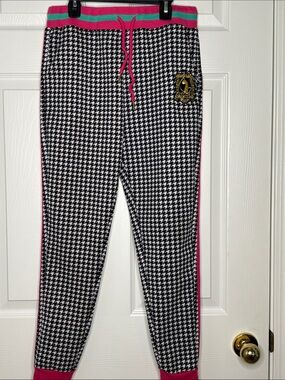 Baby Phat Houndstooth Joggers with Pink & Teal Trim Size XL